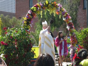 You take the dog to Olvera Street every year on the Saturday before Easter for the Blessing of the Animals.